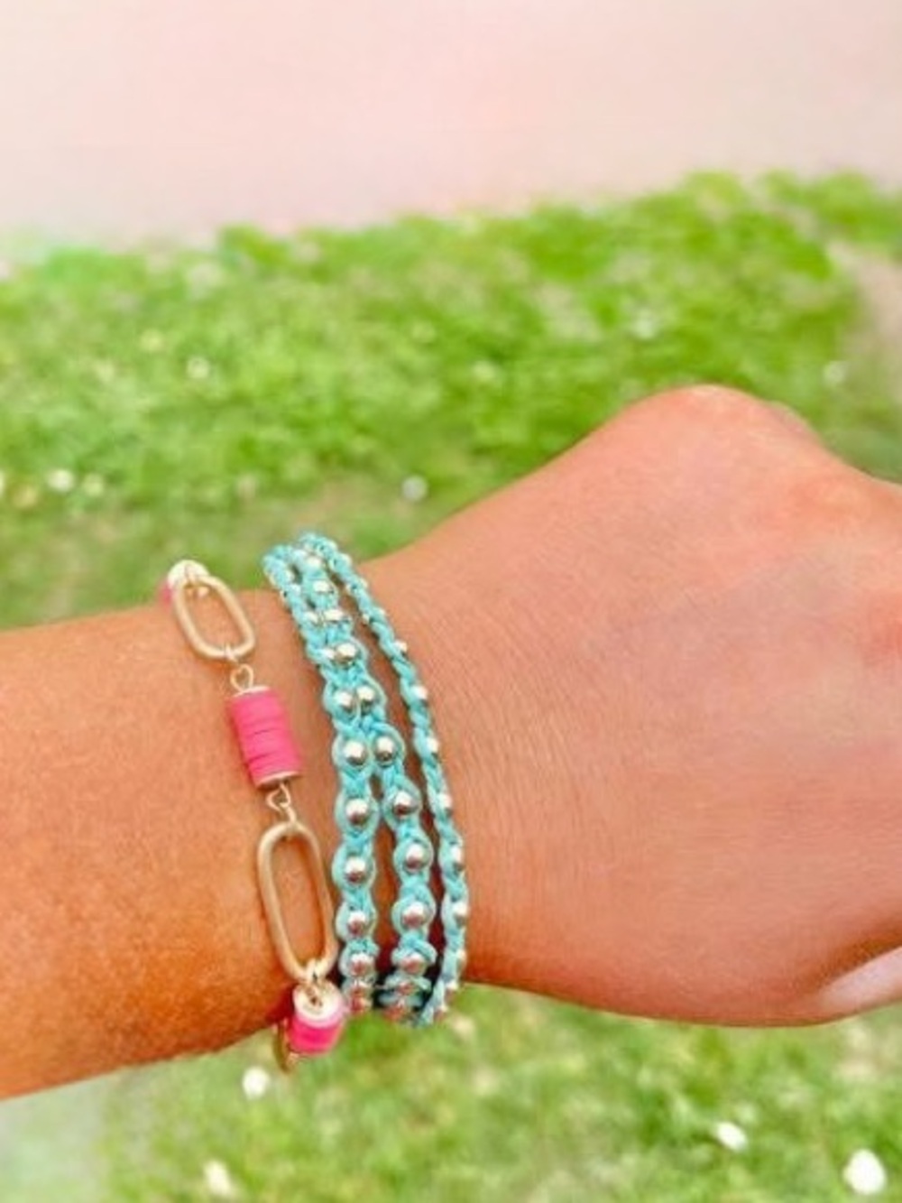 NEW Layered Turquoise & Gold April Bracelet Plunder - Picture 8 of 8